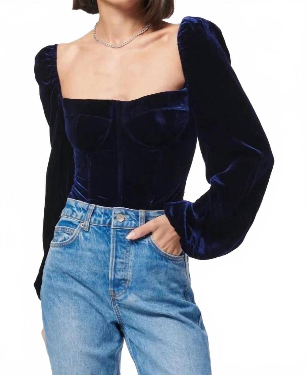 NEW CAMI NYC annel long sleeve bodysuit in eclipse